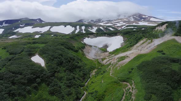 Fumarole Fields on The Small Valley of Geysers