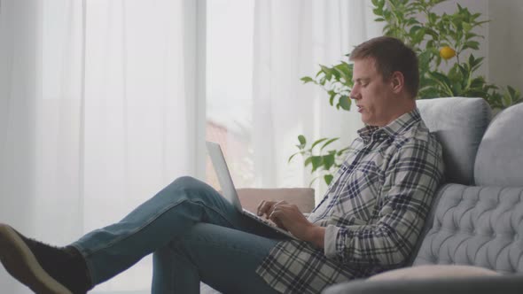 A young man doing video call