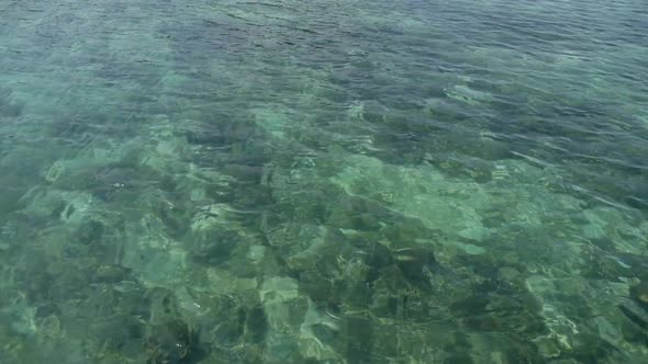 Slow motion of clearly water in the sea