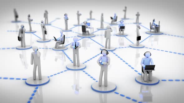 Social Network. Blue. 2 videos in 1 file. Animation representing the network concept. alt