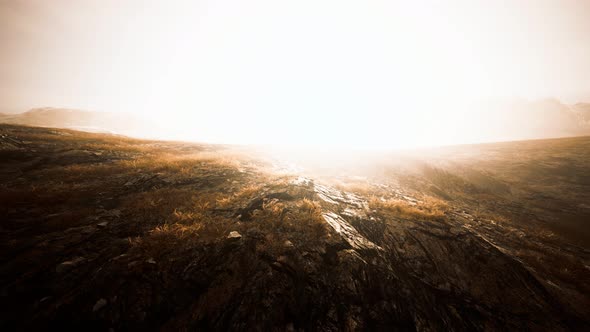 Nepal Mountains in Fog at Summer alt