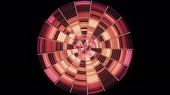 Glittering circle with blinking lines spinning, seamless loop alt