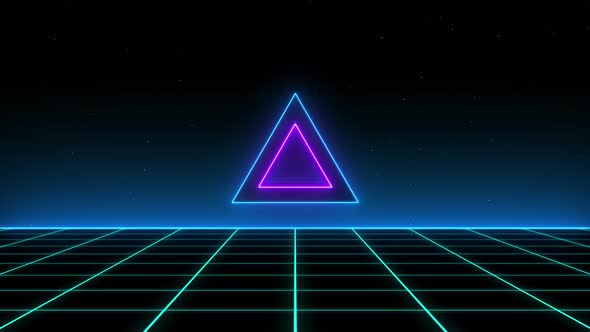 Motion Wave VJ Retro Style 80s Grid Triangles