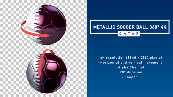 Metallic Soccer Ball 360º 4K - Qatar