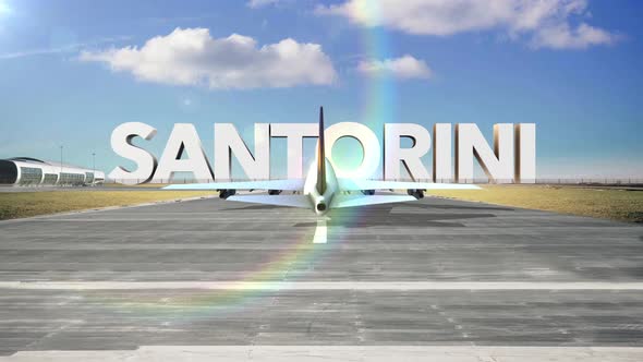 Commercial Airplane Landing Capitals And Cities   Santorini