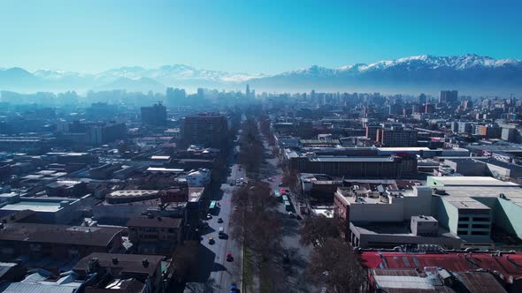 Santiago Chile. Cityscape downtown district of capital city of Chile. alt