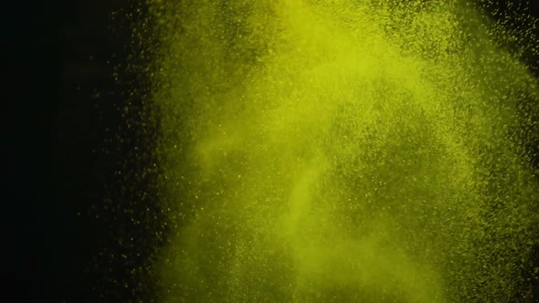 Yellow Powder Paint Exploding, Stock Footage | VideoHive