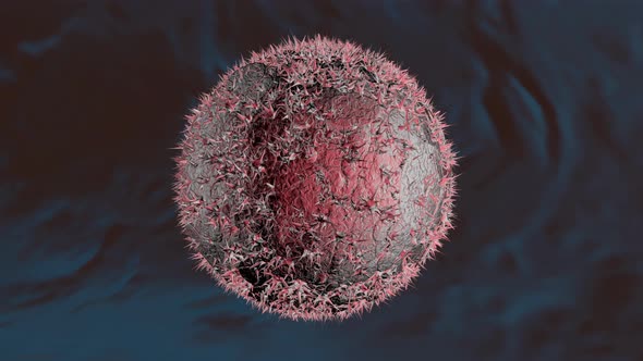 3D rendered Animation of a vibrating Cancer Cell 
