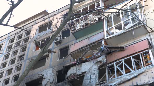 2022 Russian Invasion of Ukraine Bombed Building Destroyed Ukraine Russian Aggression