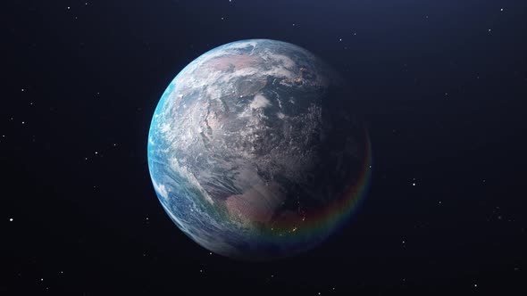Planet Earth Slowly Rotating Revealing Day To Night