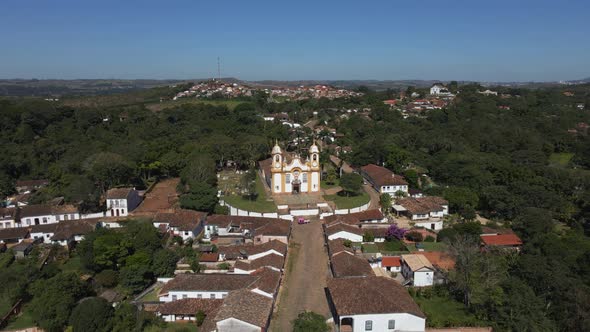 Tiradentes Town in Brazil with Old Santo Antonio Church