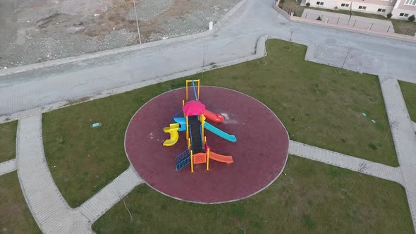 empty playground aerial view