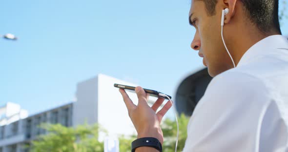 Man talking on mobile phone 4k alt