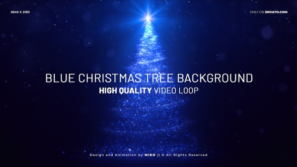 Blue Christmas Tree Background 4 K