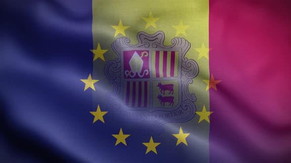EU Andorra Flag Loop Background 4K