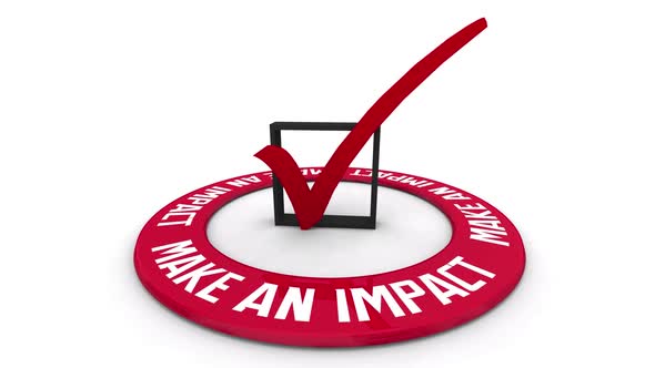Make An Impact Difference Positive Change Check Mark Box 3d Animation alt