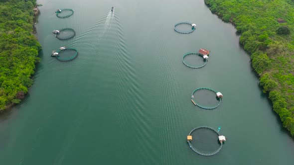 Aerial View of Fish Ponds for Bangus Milkfish alt