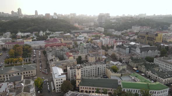 Cityscape of Kyiv, Ukraine. Aerial View, Slow Motion alt