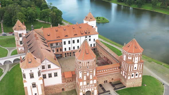 View from the height of the Mir Castle in Belarus alt
