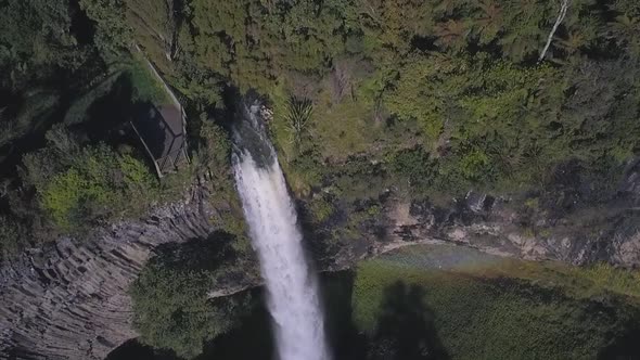 New Zealand waterfall aerial view