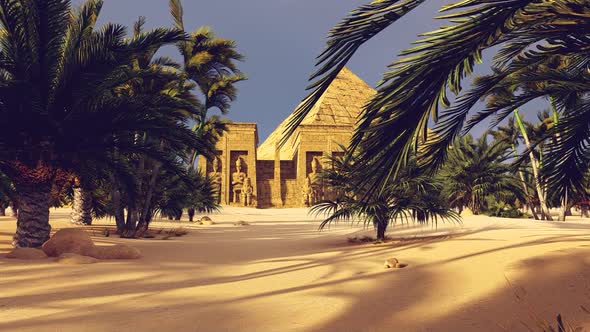 Pyramid Among Palm Trees