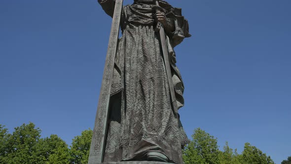 Moscow Russiaaugust 2021 Monument to Prince Vladimir at the Moscow Kremlin