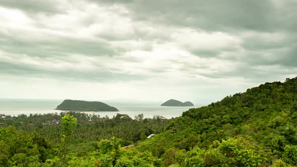 Storm clouds over tropical islands alt