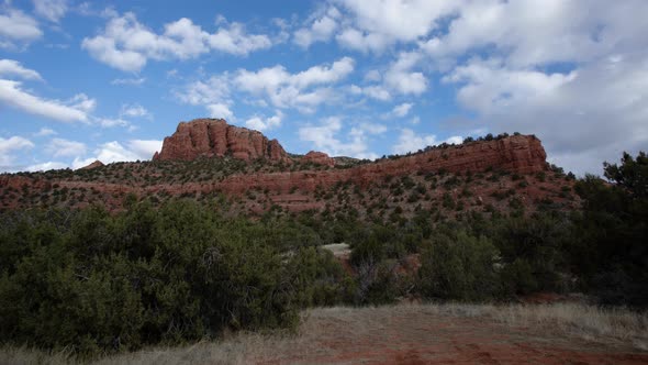 Clouds Over Red Rocks of Sedona Timelapse Wide Shot