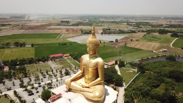 Wat Muang Aerial View, Biggest Buddha Statue in Thailand alt