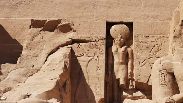 Aswan, Egypt : Great Abu Simbel temple of Pharaoh Ramses II in southern Egypt in Nubia next to Lake