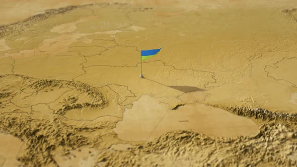 Vintage World Map - Flying Over To Ukraine alt