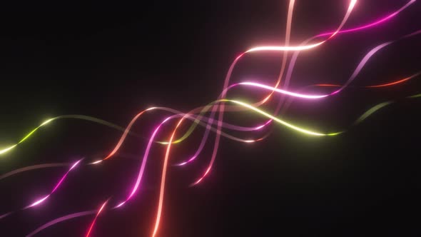 4k Colored Neon Ribbons Background 2