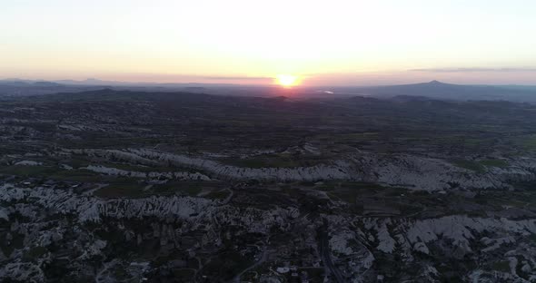 Cappadocia Hills And Towers Sunset Aerial View 2