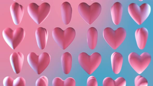 Love Symbols Moving Up And Spinning In Motion On Fancy Romantic Background alt