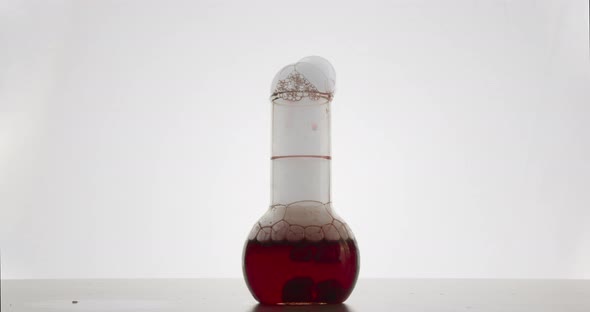 The Laboratory Assistant Is Putting the Flask in Which the Chemical Reaction Takes Place alt