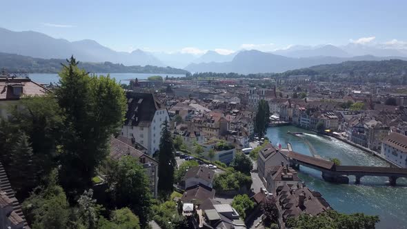 The Famous Medieval Musegg Wall in Lucerne Is a World-famous Landmark. alt