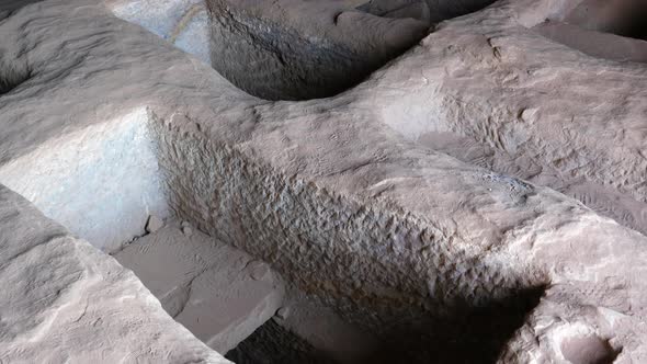 View From Inside Royal Tomb in Ancient City of Petra Underground Rock Carving alt