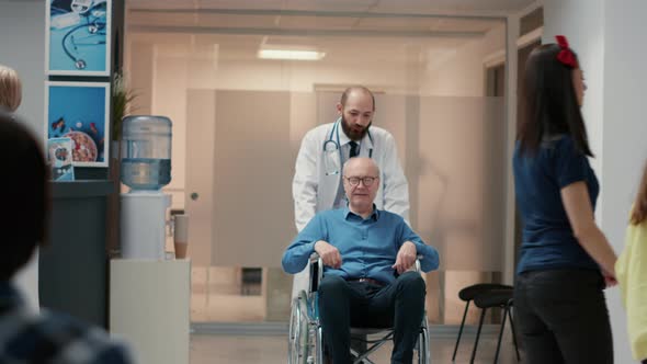 Portrait of Retired Patient with Physical Disability and Impairment alt