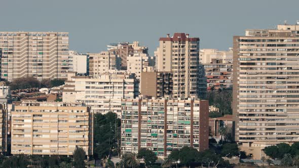 Cityscape with multistorey houses in Alicante, Spain alt