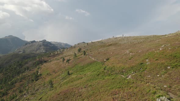 Flying over Geres National Park hiking trails. Wanderlust explorations