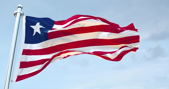Liberia Flag Waving Loop  4 K alt