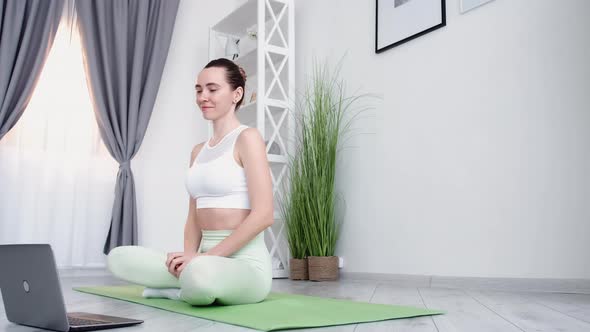 Morning Meditation Home Activity Fit Woman Yoga alt
