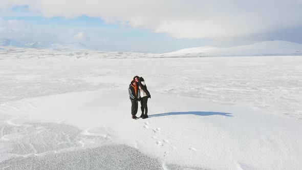 Slow Motion Mother With Son Takes A Selfie alt
