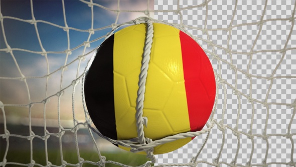 Soccer Ball Scoring Goal Day Frontal - Belgium