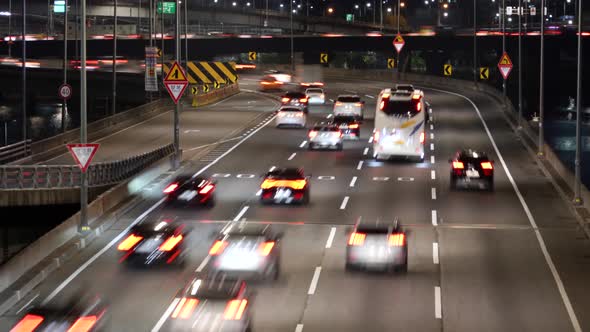 Urban Night Traffic Closeup alt