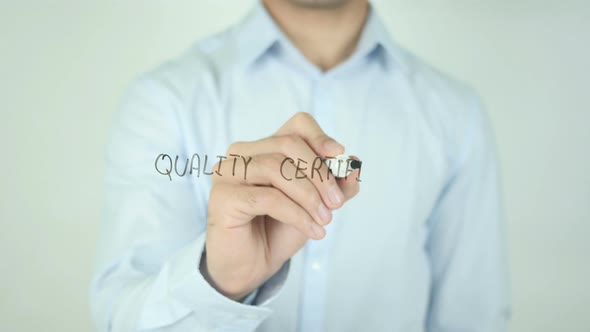 Quality Certified, Writing On Screen alt