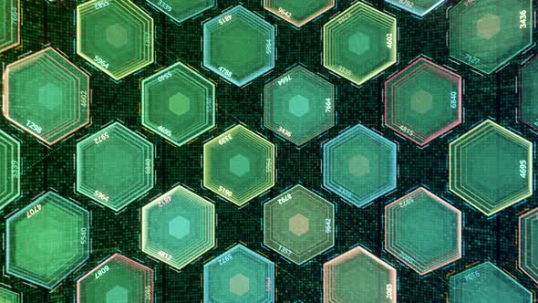 Slowly blinking hexagon figures alt