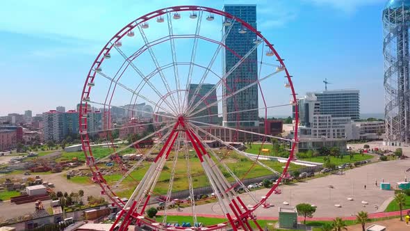 Shooting from a drone at a park in the city of Batumi, Georgia. alt