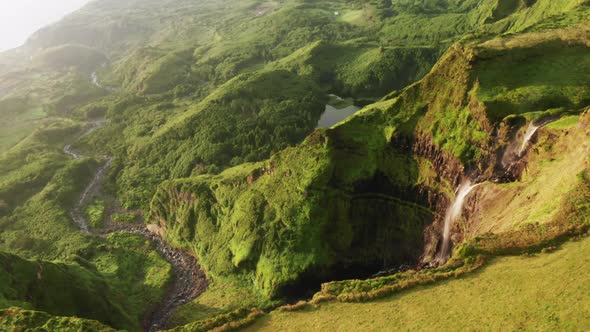 Breathtaking Landscape of Poco Ribeira Do Ferreiro Flores Island Azores alt