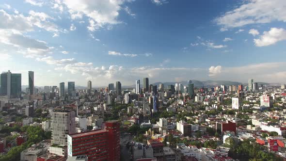 Aerial Panoramic View of Roma Neighborhood in CDMX alt